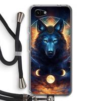 CaseCompany Wolf Dreamcatcher: Pixel 3a Transparant Hoesje met koord