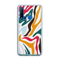 CaseCompany Colored Zebra: Huawei P20 Lite (2019) Transparant Hoesje