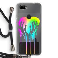 CaseCompany Hold My Heart: Pixel 3a Transparant Hoesje met koord