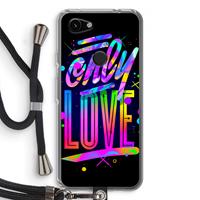 CaseCompany Only Love: Pixel 3a Transparant Hoesje met koord