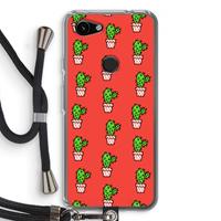 CaseCompany Mini cactus: Pixel 3a Transparant Hoesje met koord