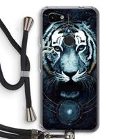 CaseCompany Darkness Tiger: Pixel 3a Transparant Hoesje met koord