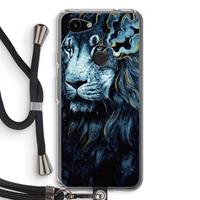 CaseCompany Darkness Lion: Pixel 3a Transparant Hoesje met koord