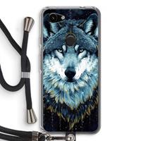 CaseCompany Darkness Wolf: Pixel 3a Transparant Hoesje met koord