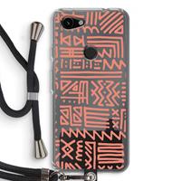 CaseCompany Marrakech Pink: Pixel 3a Transparant Hoesje met koord