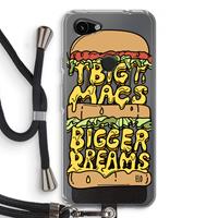 CaseCompany Big Macs Bigger Dreams: Pixel 3a Transparant Hoesje met koord