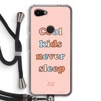 CaseCompany Cool Kids Never Sleep: Pixel 3a Transparant Hoesje met koord