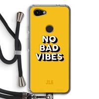 CaseCompany No Bad Vibes: Pixel 3a Transparant Hoesje met koord