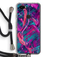 CaseCompany Pink Clouds: Pixel 3a Transparant Hoesje met koord