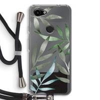 CaseCompany Tropical watercolor leaves: Pixel 3a Transparant Hoesje met koord