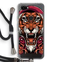 CaseCompany Tiger and Rattlesnakes: Pixel 3a Transparant Hoesje met koord