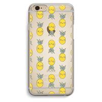 CaseCompany Ananas: iPhone 6 / 6S Transparant Hoesje