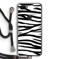 CaseCompany Zebra pattern: Pixel 3a Transparant Hoesje met koord