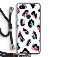 CaseCompany Cheetah color: Pixel 3a Transparant Hoesje met koord