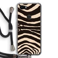 CaseCompany Arizona Zebra: Pixel 3a Transparant Hoesje met koord