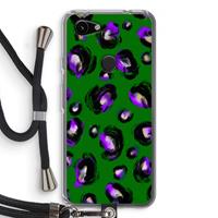 CaseCompany Green Cheetah: Pixel 3a Transparant Hoesje met koord