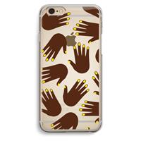CaseCompany Hands dark: iPhone 6 / 6S Transparant Hoesje