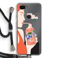 CaseCompany Peach please!: Pixel 3a Transparant Hoesje met koord