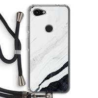 CaseCompany Elegante marmer: Pixel 3a Transparant Hoesje met koord