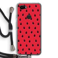 CaseCompany Watermelon: Pixel 3a Transparant Hoesje met koord