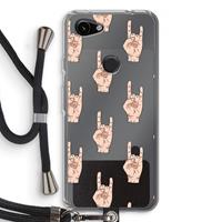 CaseCompany Rock: Pixel 3a Transparant Hoesje met koord