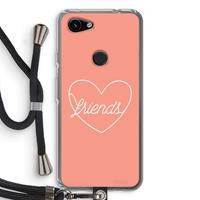 CaseCompany Friends heart: Pixel 3a Transparant Hoesje met koord