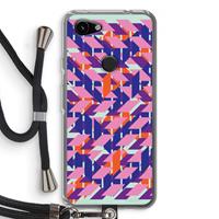 CaseCompany Skew Blush 3: Pixel 3a Transparant Hoesje met koord