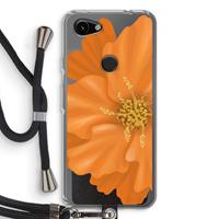 CaseCompany Orange Ellila flower: Pixel 3a Transparant Hoesje met koord