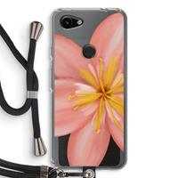 CaseCompany Pink Ellila Flower: Pixel 3a Transparant Hoesje met koord