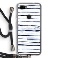 CaseCompany Ink Stripes: Pixel 3a Transparant Hoesje met koord