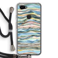 CaseCompany Watercolor Agate: Pixel 3a Transparant Hoesje met koord