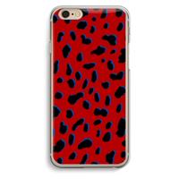 CaseCompany Red Leopard: iPhone 6 / 6S Transparant Hoesje