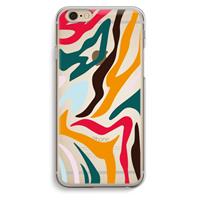 CaseCompany Colored Zebra: iPhone 6 / 6S Transparant Hoesje