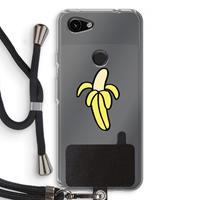 CaseCompany Banana: Pixel 3a Transparant Hoesje met koord