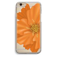 CaseCompany Orange Ellila flower: iPhone 6 / 6S Transparant Hoesje