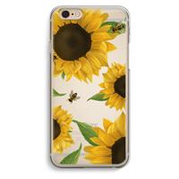 CaseCompany Sunflower and bees: iPhone 6 / 6S Transparant Hoesje