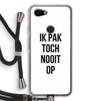 CaseCompany Ik pak nooit op: Pixel 3a Transparant Hoesje met koord