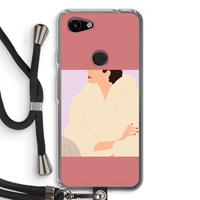 CaseCompany Cosy: Pixel 3a Transparant Hoesje met koord