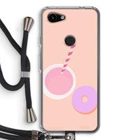 CaseCompany Donut: Pixel 3a Transparant Hoesje met koord