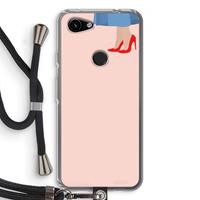 CaseCompany High heels: Pixel 3a Transparant Hoesje met koord