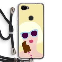 CaseCompany Ice cream: Pixel 3a Transparant Hoesje met koord