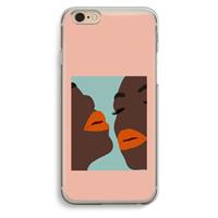 CaseCompany Orange lips: iPhone 6 / 6S Transparant Hoesje