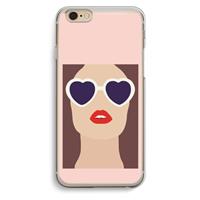 CaseCompany Red lips: iPhone 6 / 6S Transparant Hoesje