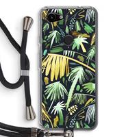 CaseCompany Tropical Palms Dark: Pixel 3a Transparant Hoesje met koord