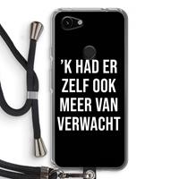 CaseCompany Meer verwacht - Zwart: Pixel 3a Transparant Hoesje met koord