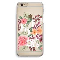 CaseCompany Hello in flowers: iPhone 6 / 6S Transparant Hoesje