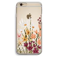 CaseCompany Painted wildflowers: iPhone 6 / 6S Transparant Hoesje