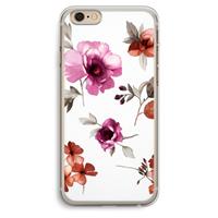 CaseCompany Geschilderde bloemen: iPhone 6 Plus / 6S Plus Transparant Hoesje