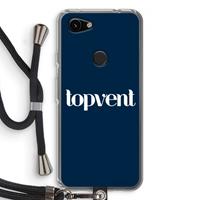 CaseCompany Topvent Navy: Pixel 3a Transparant Hoesje met koord