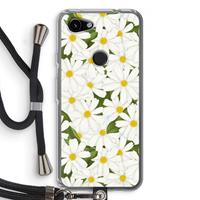 CaseCompany Summer Daisies: Pixel 3a Transparant Hoesje met koord